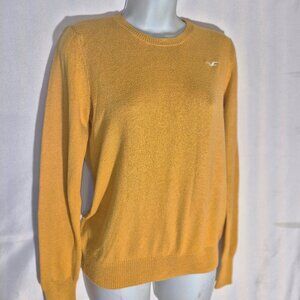 HOLLISTER Stylish Gold cotton sweater in size Large